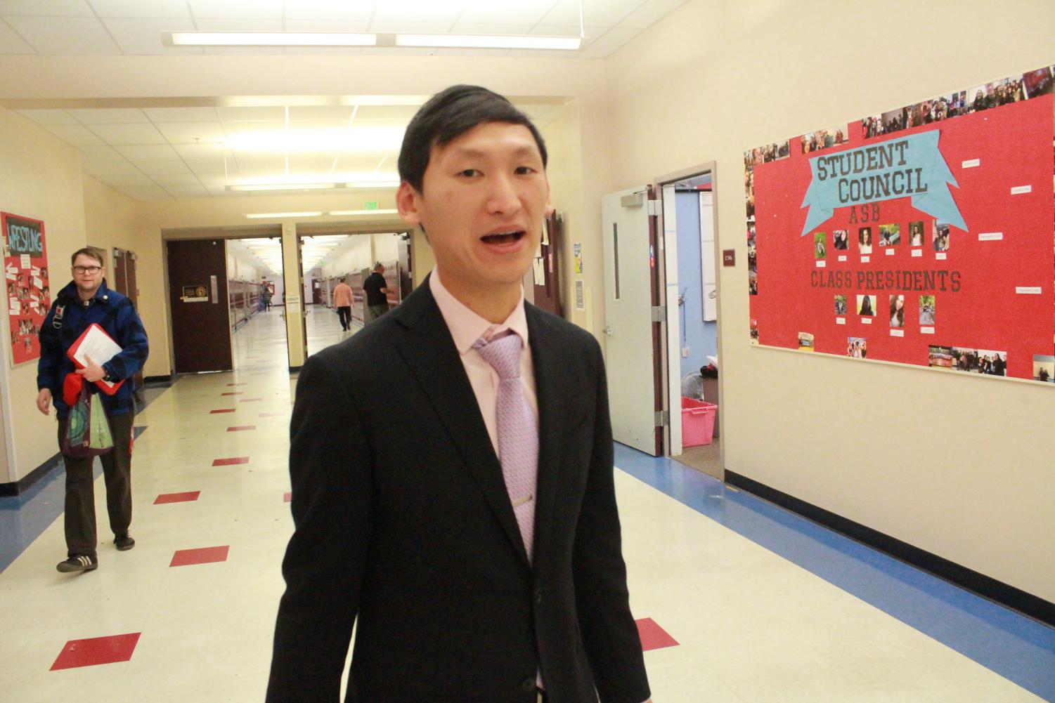 Jimmy Mei dresses up for Spirit Week Dress Up Day. Mei had a huge role in organizing Spirit Week.