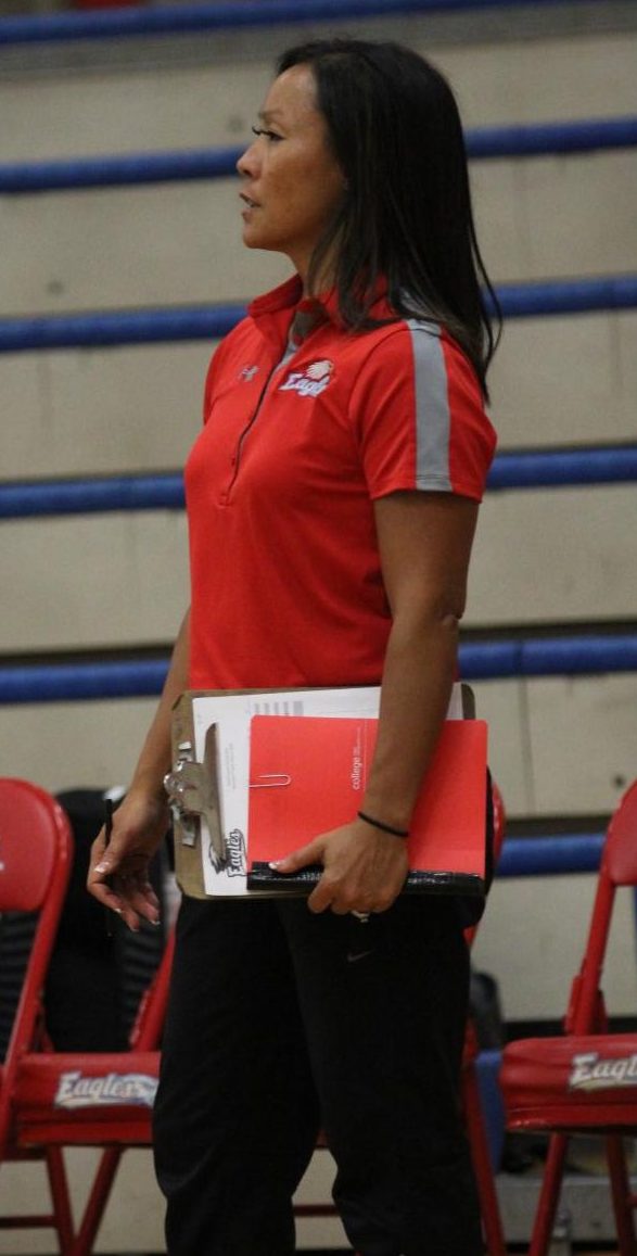 Kristy Ree coaches the girls volleyball team. The girls volleyball team takes on Reynolds tonight.
