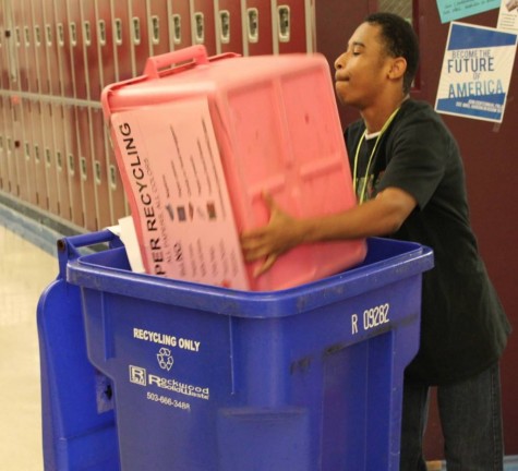 Robert is always eager to help with recycling. 