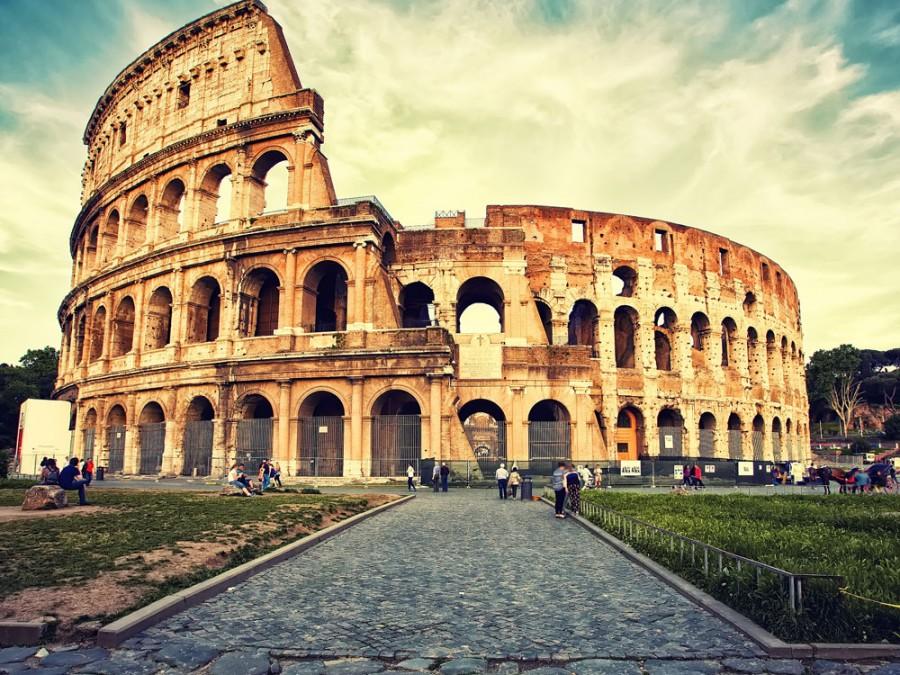 The Colosseum, a piece of architecture studied bY the students in AP Art History. 