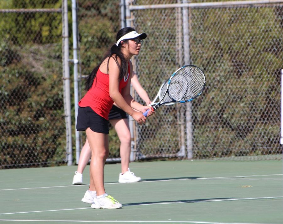 Louise Kim plays in a match last year.