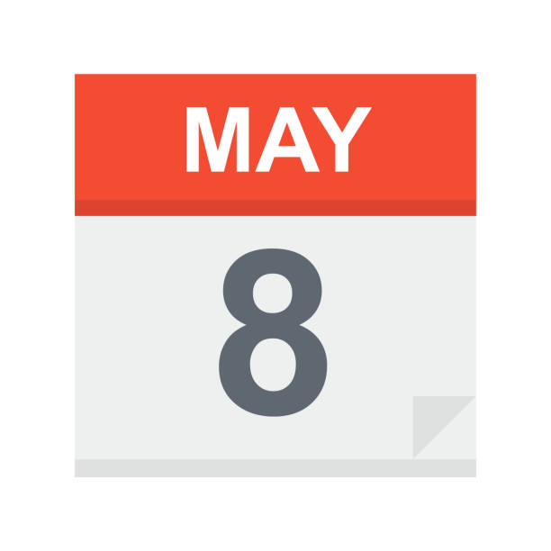 May 8- Calendar Icon - Vector Illustration